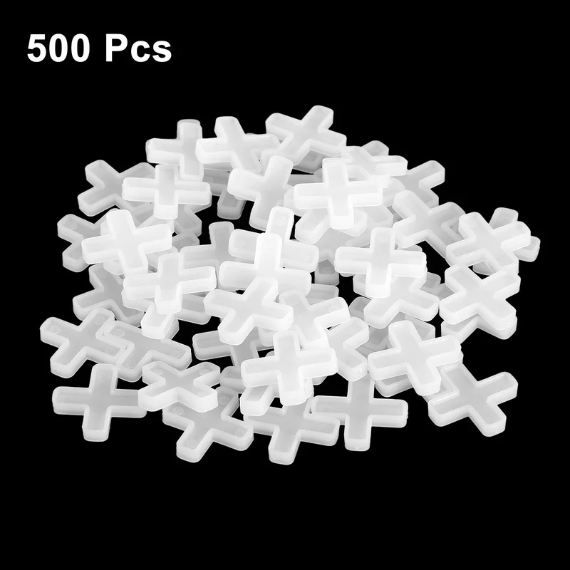 500Pcs Tile Spacers, 6mm 1/4" Cross Shape Wall Floor Tile Spacer, White