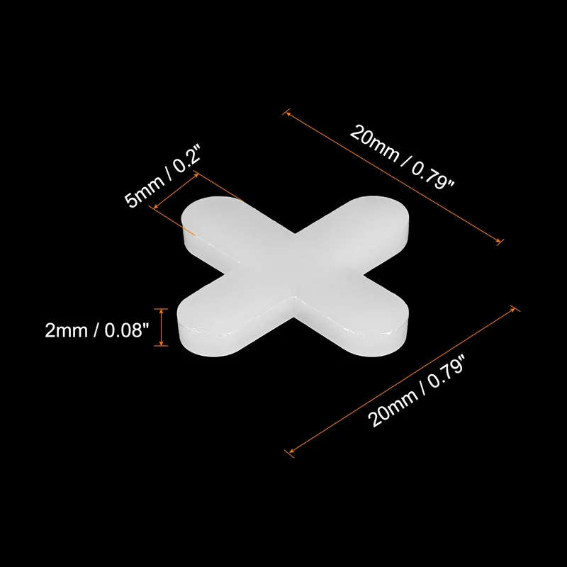 800Pcs Tile Spacers, 5mm 3/16" Cross Shape Wall Floor Tile Spacer, White