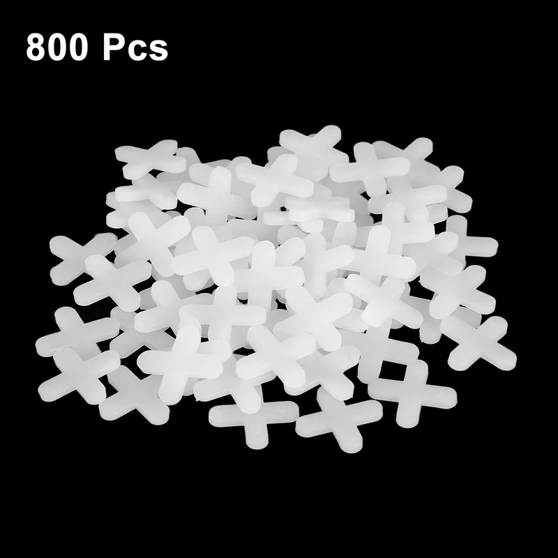 800Pcs Tile Spacers, 5mm 3/16" Cross Shape Wall Floor Tile Spacer, White