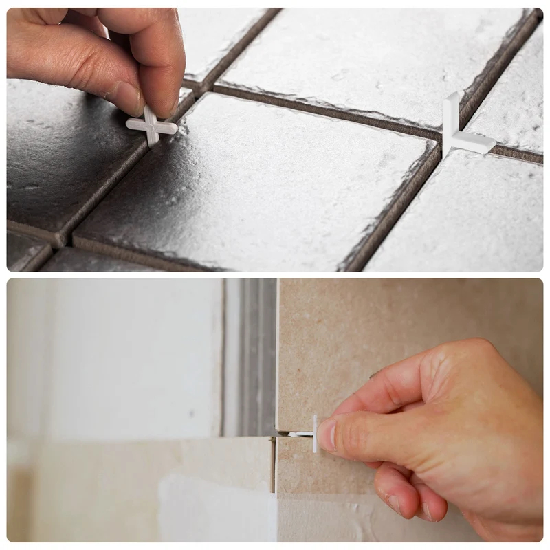 800Pcs Wall Floor Tile Plastic T-Shape Spacers Tiling Tools 2mm 1/16" White
