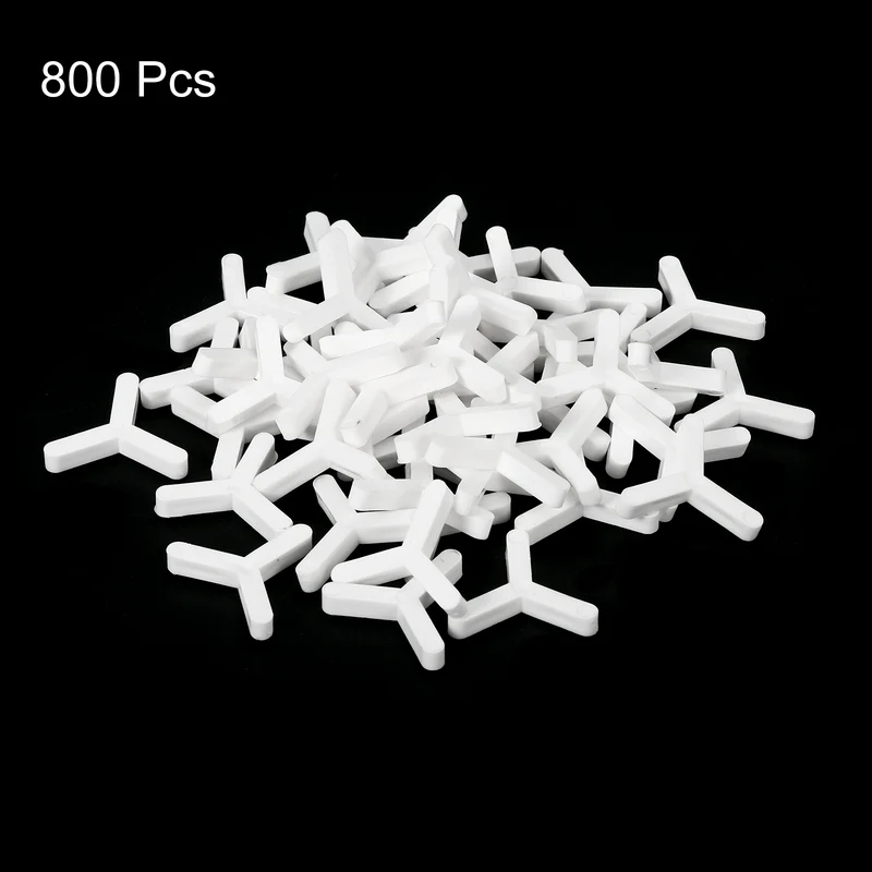 800Pcs Wall Floor Tile Plastic Y Type Spacers Tiling Tools 3mm 1/8", White