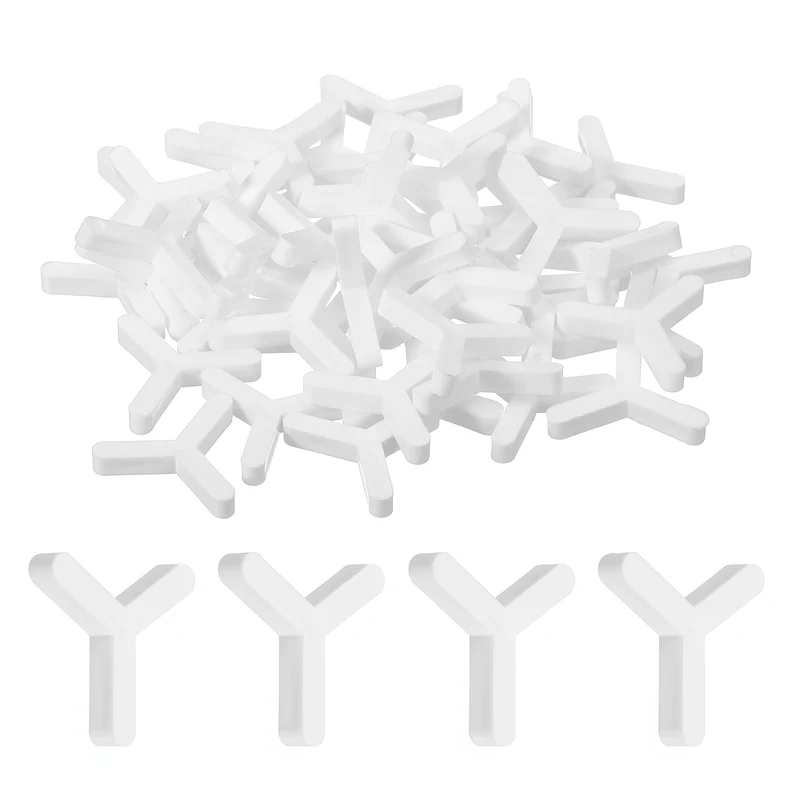 600Pcs Wall Floor Tile Plastic Y Type Spacers Tiling Tools 3mm 1/8", White