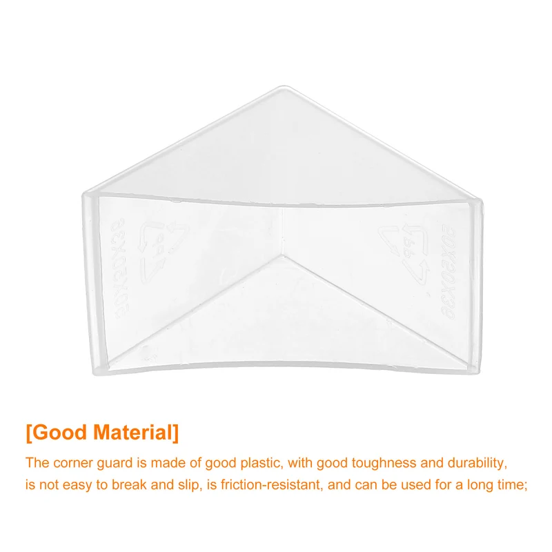 8Pcs Corner Protectors 36x66mm Plastic Right Angle Corner Guards Cushion, White