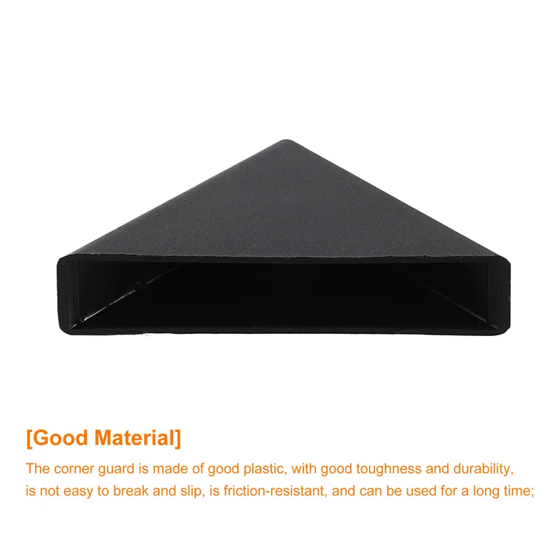50Pcs Corner Protectors 9x50mm Plastic Right Angle Corner Guards Cushion, Black