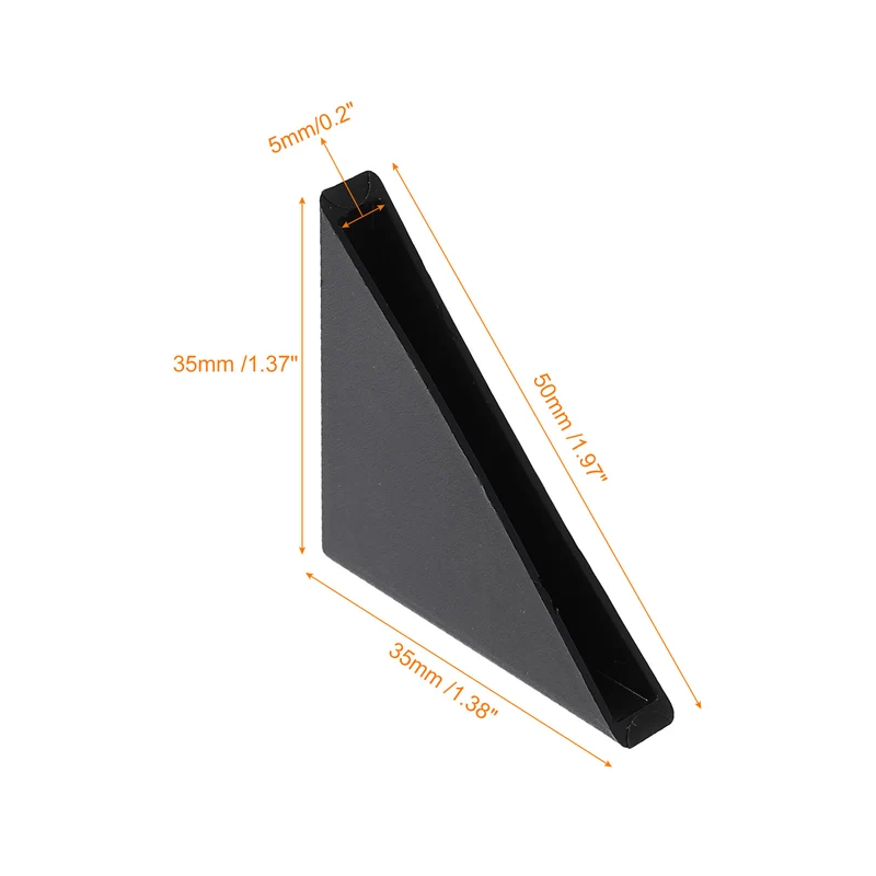 80Pcs Corner Protectors 5x50mm Plastic Right Angle Corner Guards Cushion Black