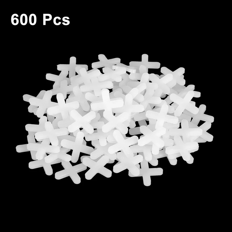 600Pcs Tile Spacers 4mm 5/32" Cross Shape Wall Floor Tile Spacer White