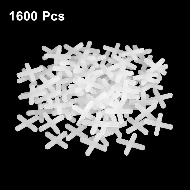 1600Pcs Tile Spacers, 3mm 1/8" Cross Shape Wall Floor Tile Spacer, White