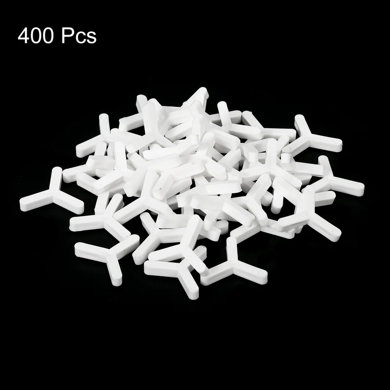 400Pcs Wall Floor Tile Plastic Y Type Spacers Tiling Tools 3mm 1/8", White