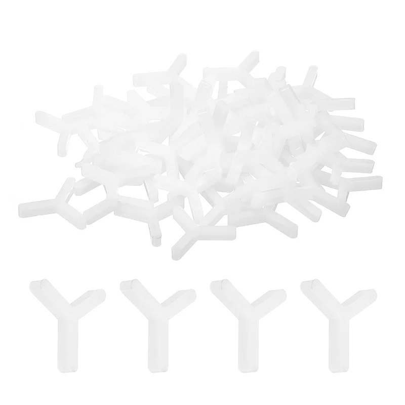 600Pcs Wall Floor Tile Plastic Y Type Spacers Tiling Tools 2.5mm 1/8", White