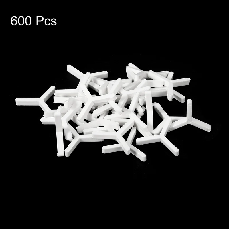 600Pcs Wall Floor Tile Plastic Y Type Spacers Tiling Tools 2mm 1/16", White