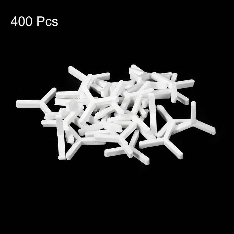 400Pcs Wall Floor Tile Plastic Y Type Spacers Tiling Tools 2mm 1/16", White