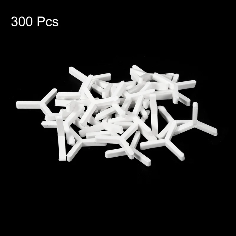 300Pcs Wall Floor Tile Plastic Y Type Spacers Tiling Tools 2mm 1/16", White
