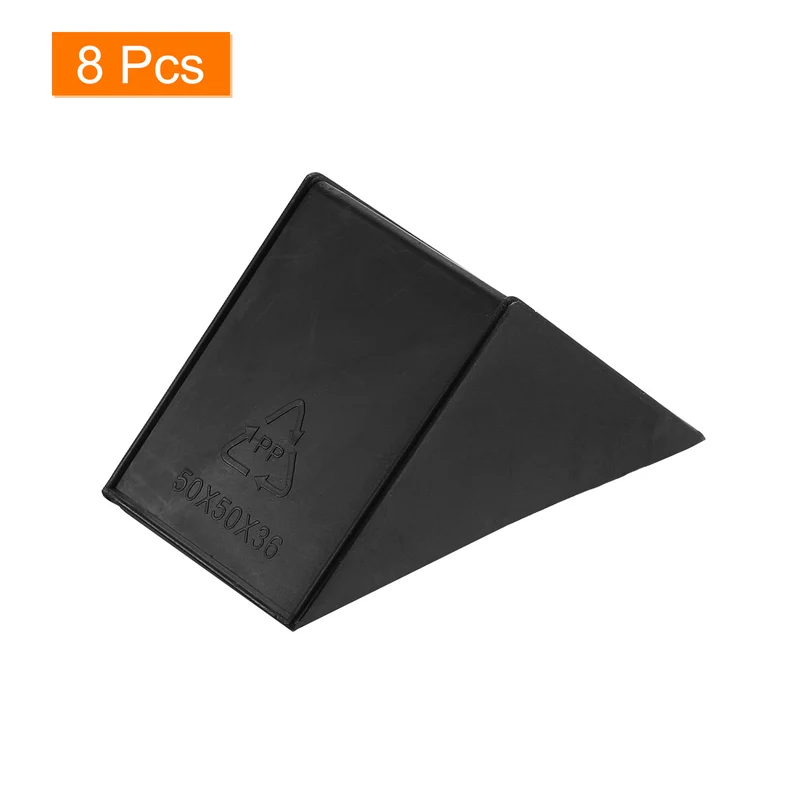 8Pcs Corner Protectors 36x66mm Plastic Right Angle Corner Guards Cushion, Black