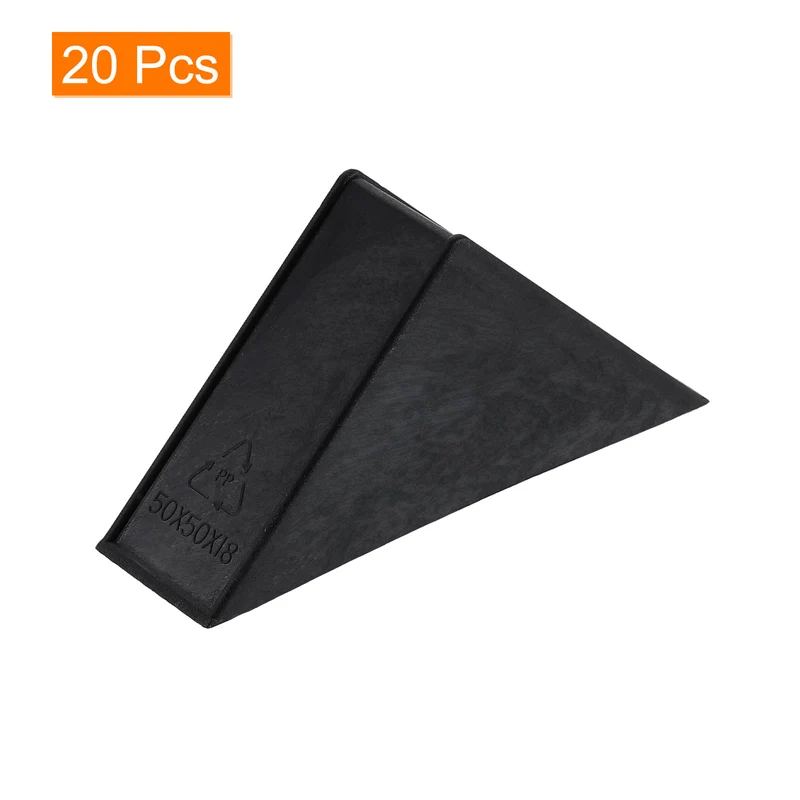 20Pcs Corner Protectors 18x71mm Plastic Right Angle Corner Guards Cushion, Black