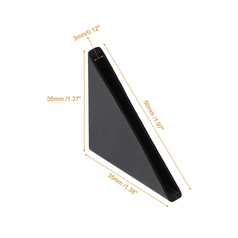 80Pcs Corner Protectors 3x50mm Plastic Right Angle Corner Guards Cushion, Black