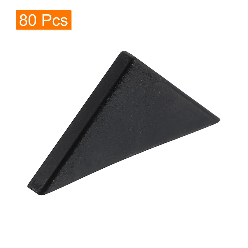 80Pcs Corner Protectors 3x50mm Plastic Right Angle Corner Guards Cushion, Black