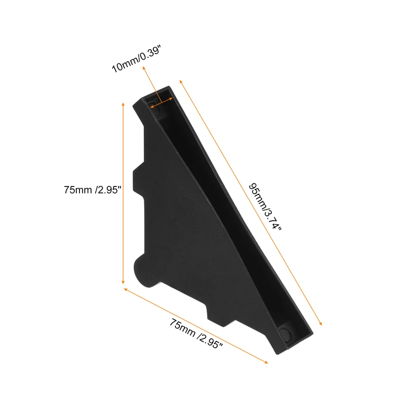 10Pcs Plastic Corner Protectors 10x95mm Triangle Shape Glass Corner Guards Cushion for Corner Protection of Glass, Mirror, Tile, Black