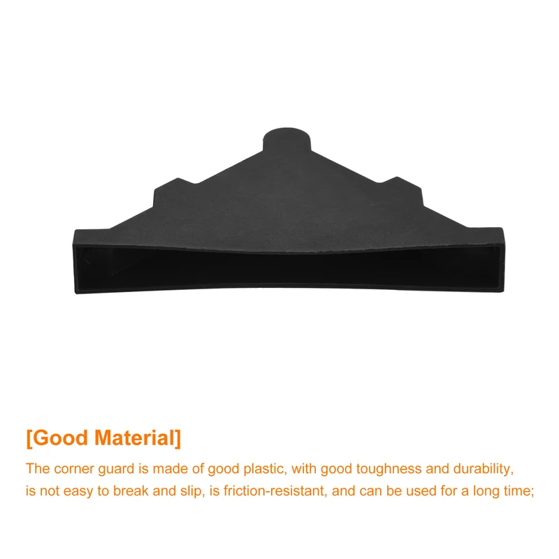 10Pcs Plastic Corner Protectors 10x95mm Triangle Shape Glass Corner Guards Cushion for Corner Protection of Glass, Mirror, Tile, Black