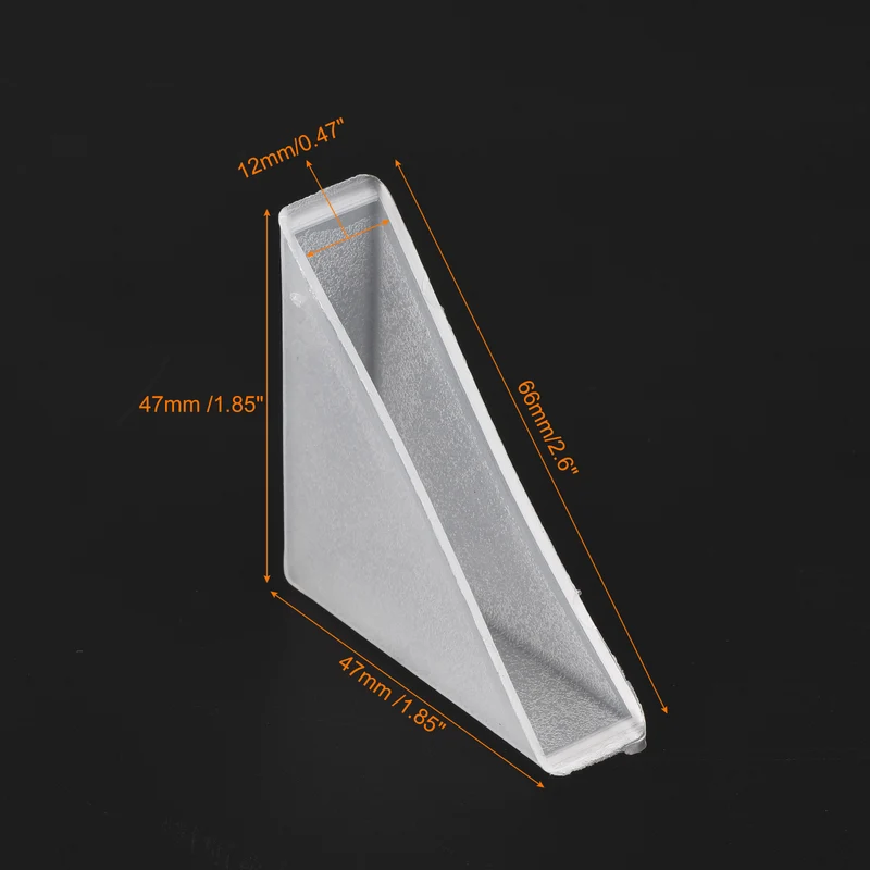 20Pcs Corner Protectors 12x66mm Plastic Triangle Corner Guards Cushion, White