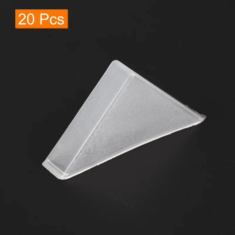 20Pcs Corner Protectors 12x66mm Plastic Triangle Corner Guards Cushion, White