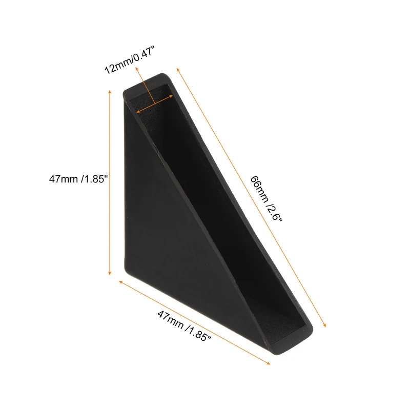 20Pcs Corner Protectors 12x66mm Plastic Triangle Corner Guards Cushion, Black