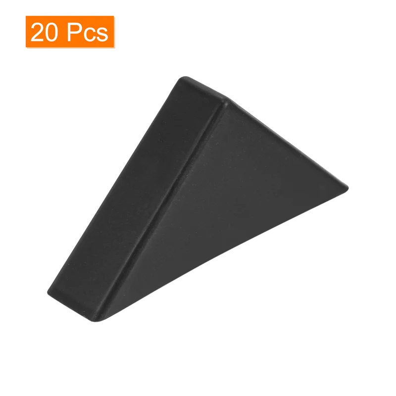 20Pcs Corner Protectors 12x66mm Plastic Triangle Corner Guards Cushion, Black