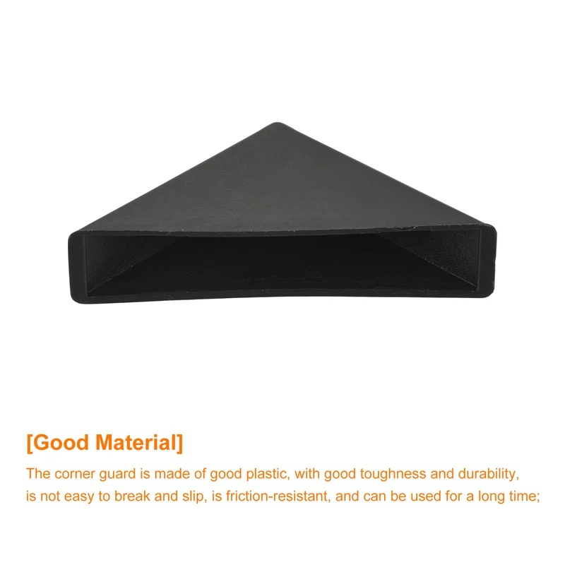 20Pcs Corner Protectors 12x66mm Plastic Triangle Corner Guards Cushion, Black