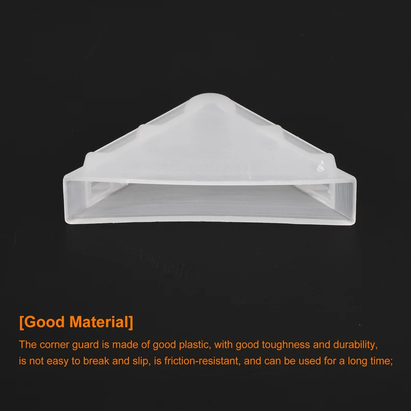 20Pcs Corner Protectors 10x65mm Plastic Triangle Corner Guards Cushion, White