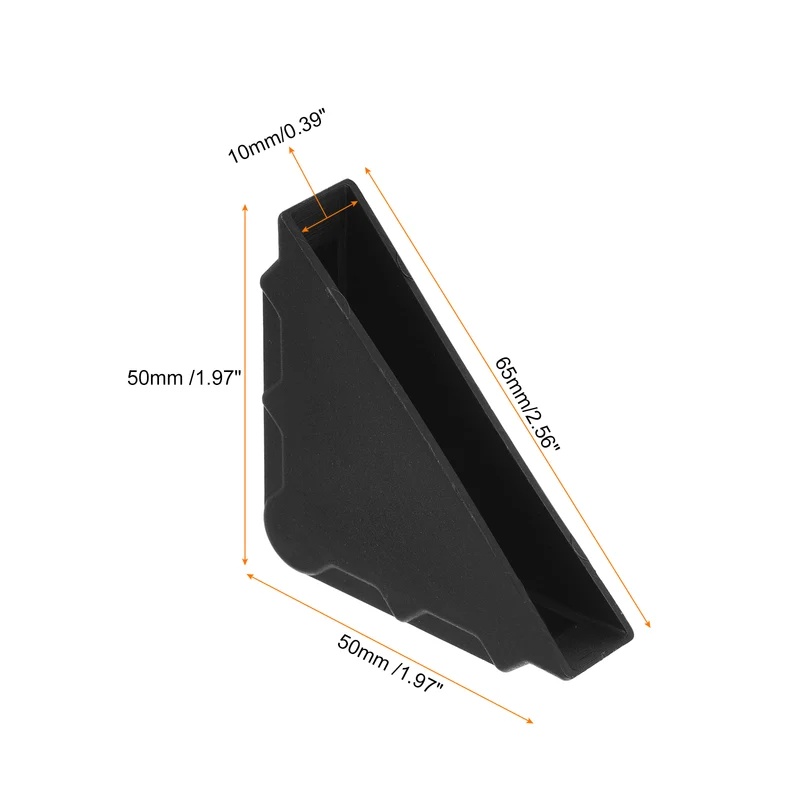 50Pcs Corner Protectors 10x65mm Plastic Triangle Corner Guards Cushion, Black