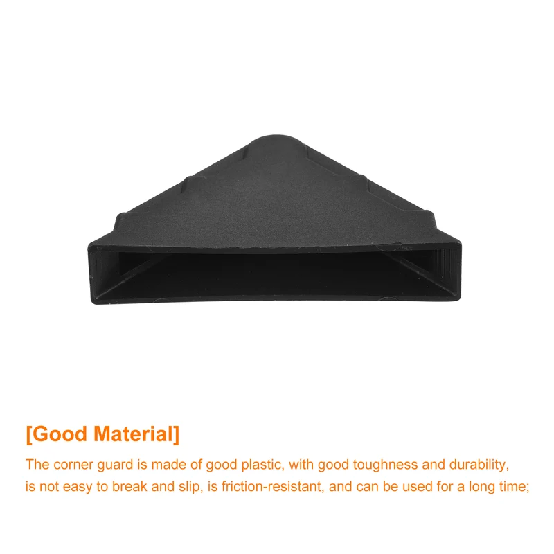 50Pcs Corner Protectors 10x65mm Plastic Triangle Corner Guards Cushion, Black