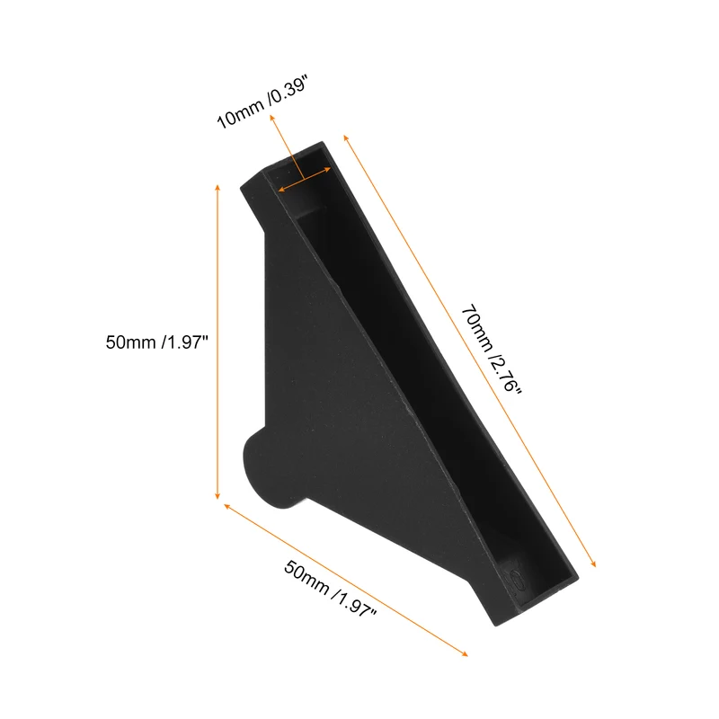 50Pcs Corner Protectors 10x70mm Plastic Triangle Corner Guards Cushion, Black