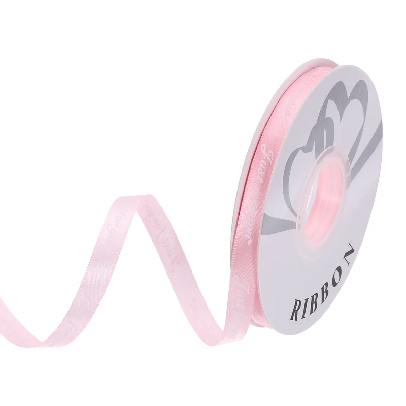 0.4Inch 32Yard Wide Satin Ribbon Grosgrain Valentine Wedding Ribbon, Light Pink