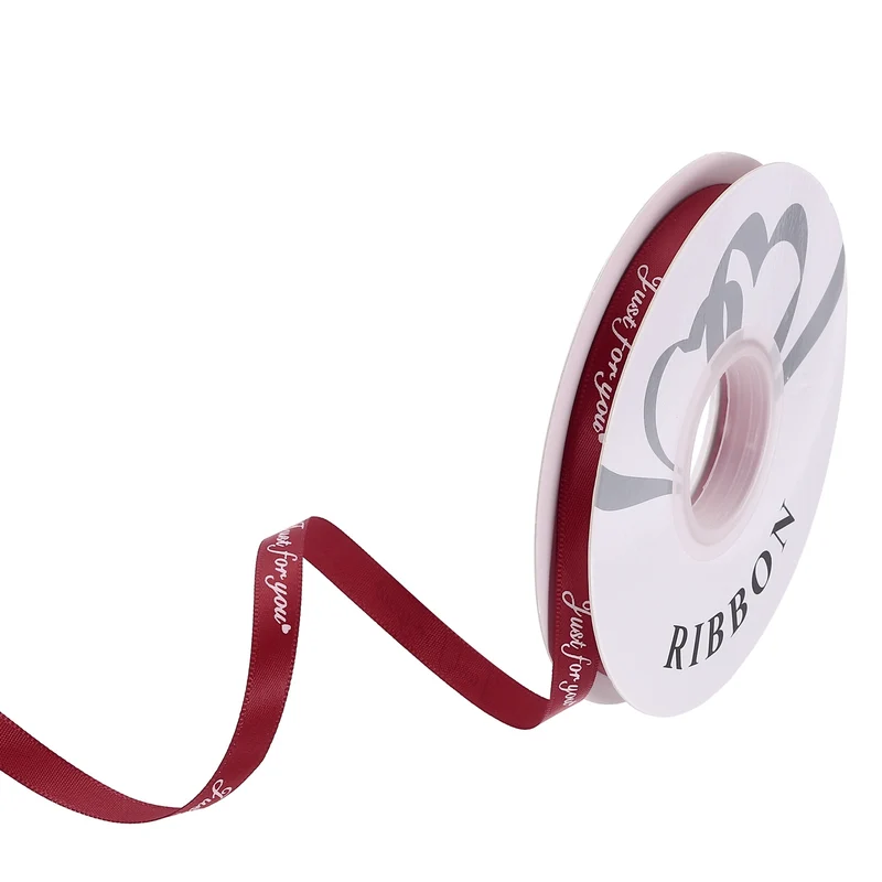 0.4Inch 32Yard Wide Satin Ribbon Grosgrain Valentine Wedding Ribbon, Wine Red