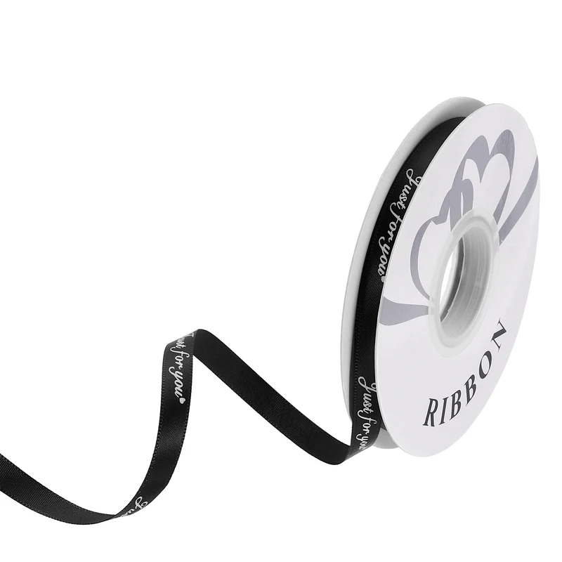 0.4Inch 32Yard Wide Satin Ribbon Grosgrain Valentine Wedding Ribbon, Black