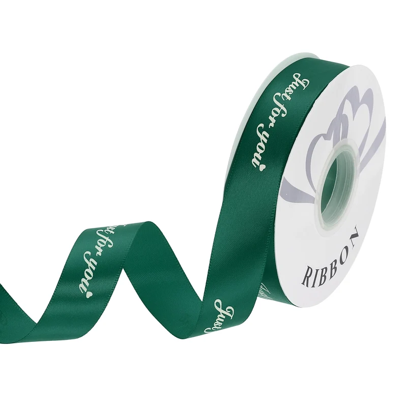 1Inch 32Yard Wide Satin Ribbon Grosgrain Valentine Wedding Ribbon, Dark Green