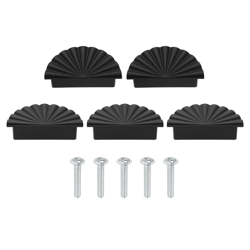 5 Pcs 1.7" Cabinet Knobs, Plastic Drawer Pulls for Bedroom, Black