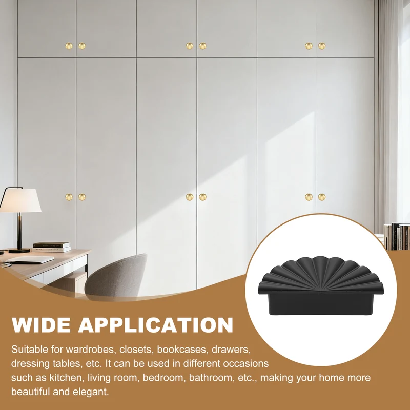 5 Pcs 1.7" Cabinet Knobs, Plastic Drawer Pulls for Bedroom, Black