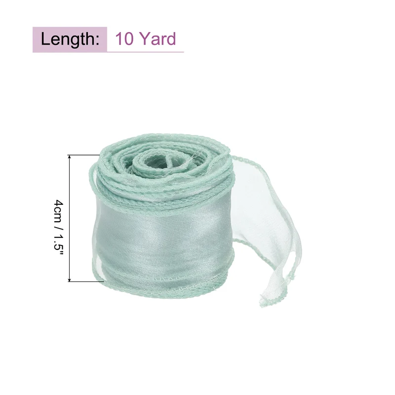 1 1/2 in 10 Yd Iridescent Sheer Organza Ribbon Green