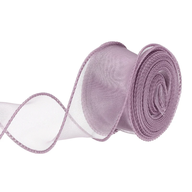 1 1/2 in 10 Yd Iridescent Sheer Organza Ribbon Caviar