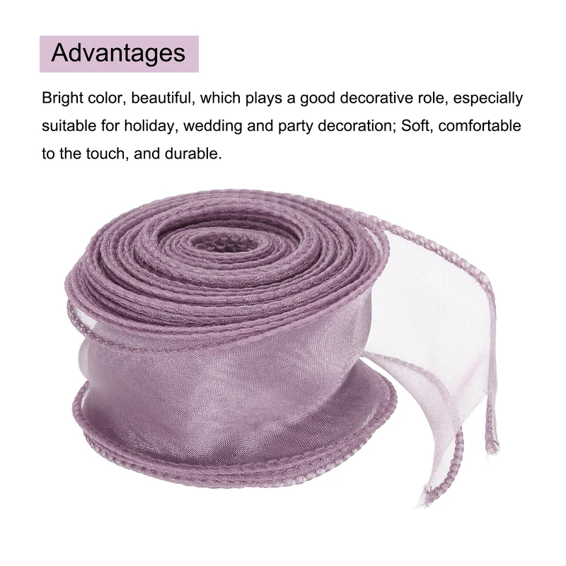 1 1/2 in 10 Yd Iridescent Sheer Organza Ribbon Caviar