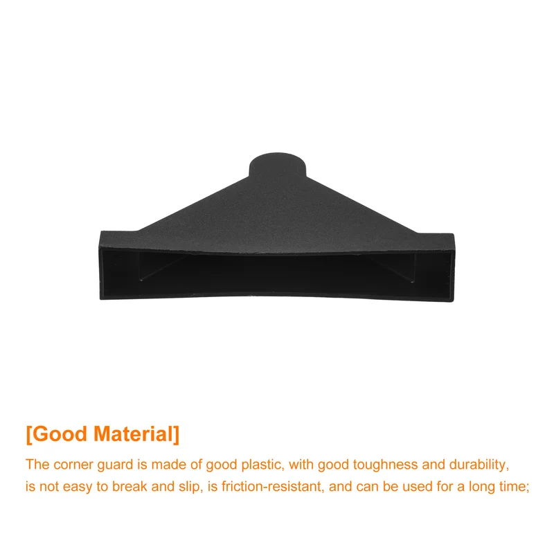 20Pcs Plastic Corner Protectors 10x70mm Triangle Shape Glass Corner Guards Cushion for Corner Protection of Glass, Mirror, Tile, Black