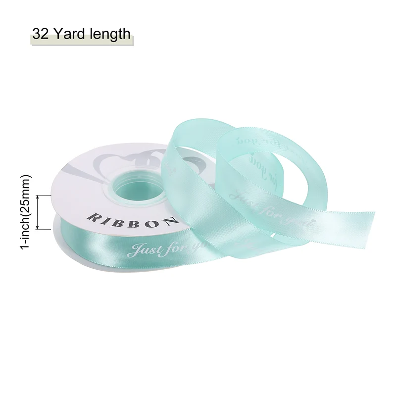 1Inch 32Yard Wide Satin Ribbon Grosgrain Valentine Wedding Ribbon, Blue