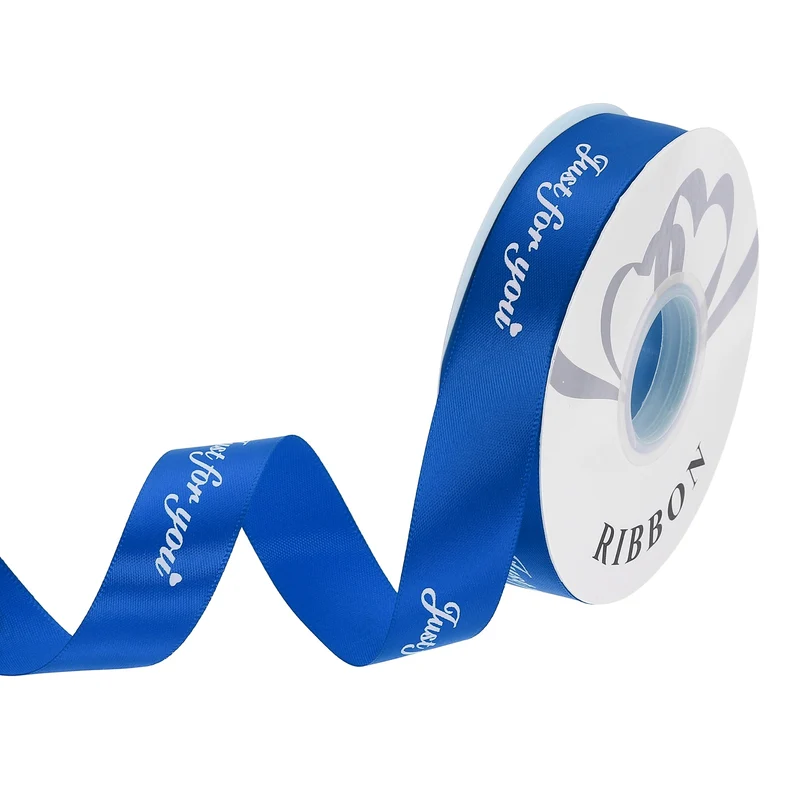 1Inch 32Yard Wide Satin Ribbon Grosgrain Valentine Wedding Ribbon, Sapphire Blue