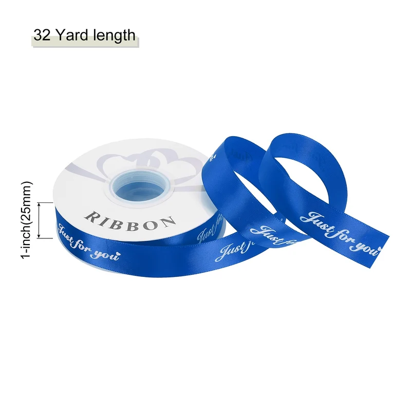 1Inch 32Yard Wide Satin Ribbon Grosgrain Valentine Wedding Ribbon, Sapphire Blue