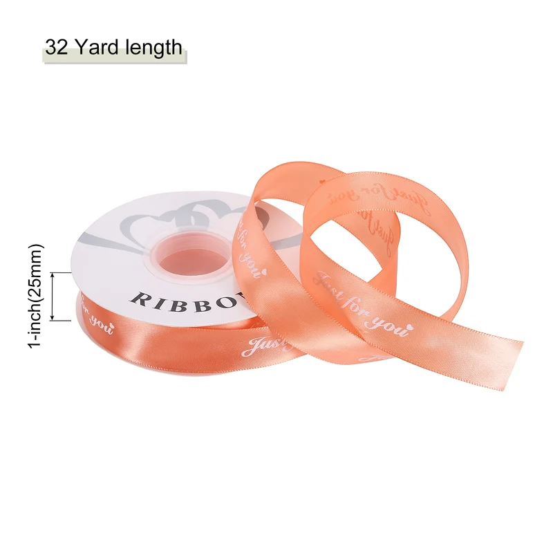 1Inch 32Yard Wide Satin Ribbon Grosgrain Valentine Wedding Ribbon, Champagne