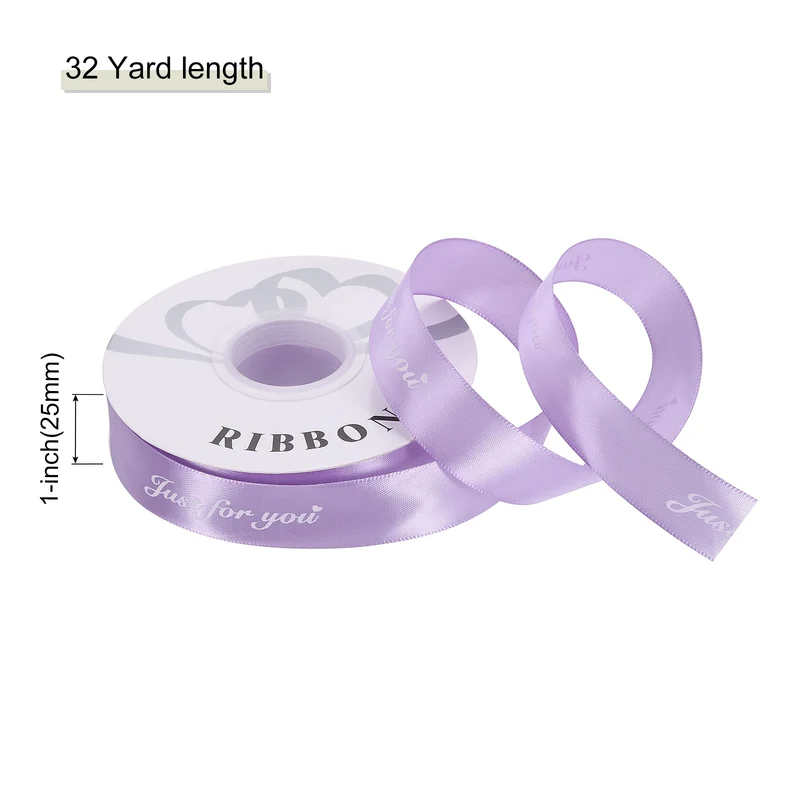 1Inch 32Yard Wide Satin Ribbon Grosgrain Valentine Wedding Ribbon, Light Purple