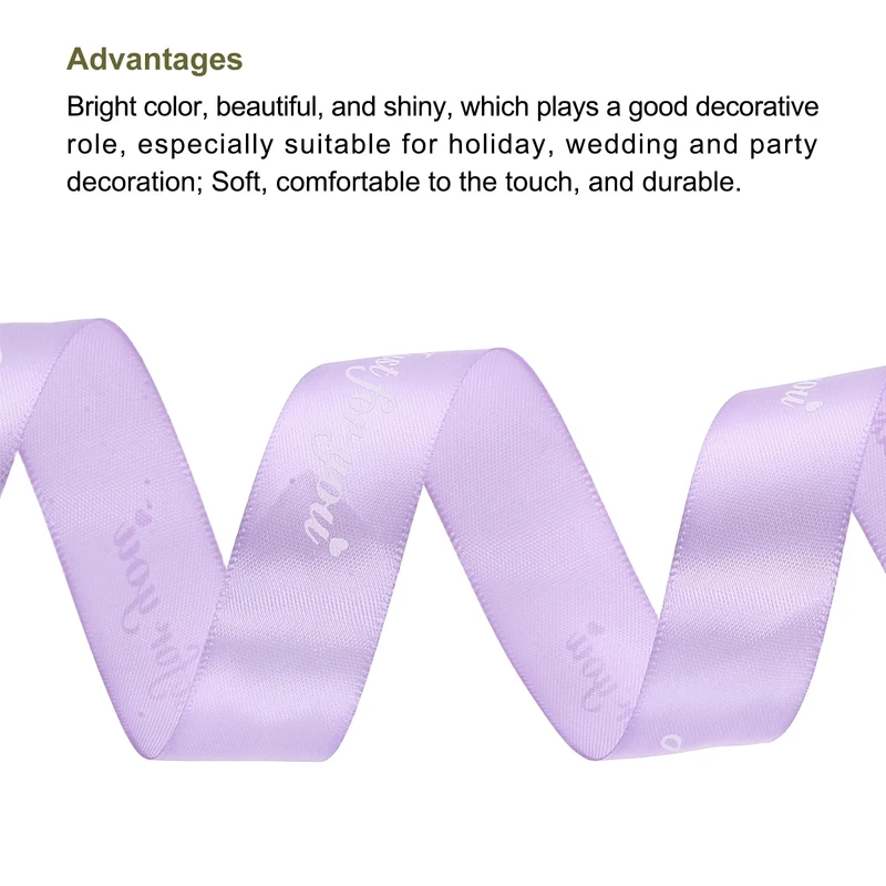 1Inch 32Yard Wide Satin Ribbon Grosgrain Valentine Wedding Ribbon, Light Purple
