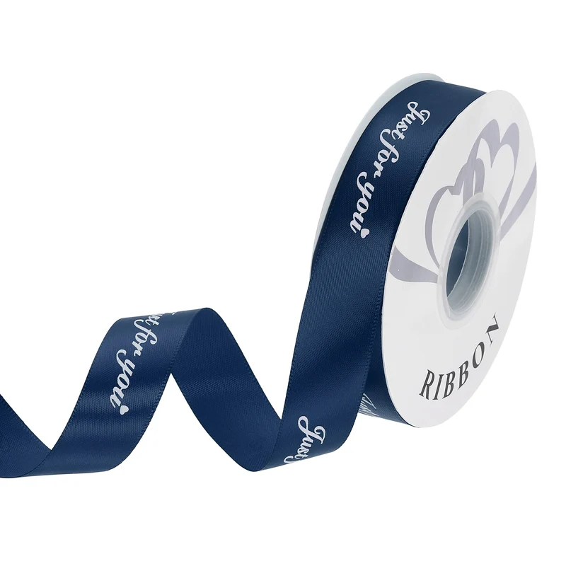 1Inch 32Yard Wide Satin Ribbon Grosgrain Valentine Wedding Ribbon, Navy Blue