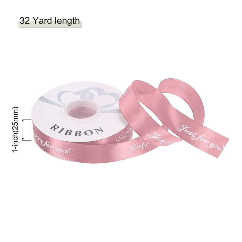 1Inch 32Yard Wide Satin Ribbon Grosgrain Valentine Wedding Ribbon, Pink