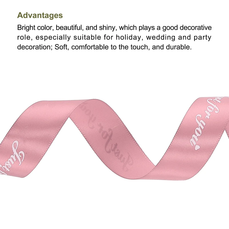 1Inch 32Yard Wide Satin Ribbon Grosgrain Valentine Wedding Ribbon, Pink